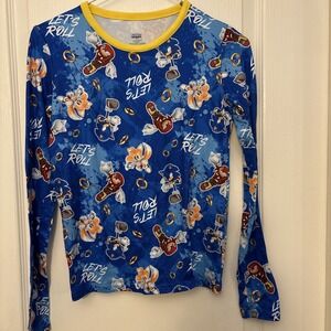 Boys ClimateRight by Cuddl Duds Sonic Thermal Underwear Shirt (Size L 10/12)